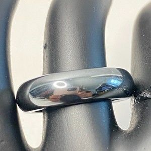 Shiny Blue Hue Gunmetal Band Ring
